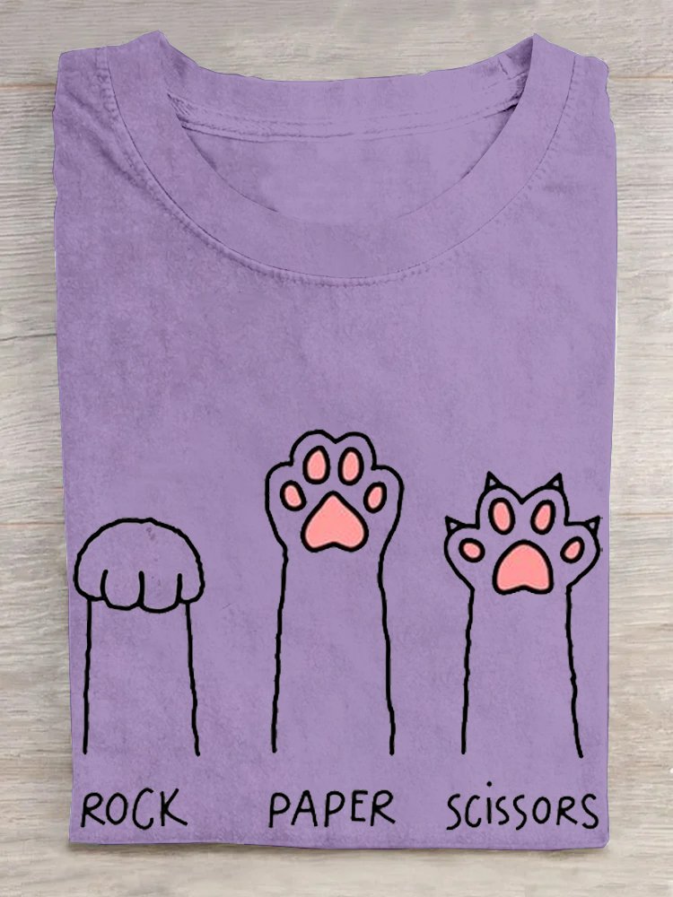 Katze Krallen Lässig Baumwolle T-Shirt