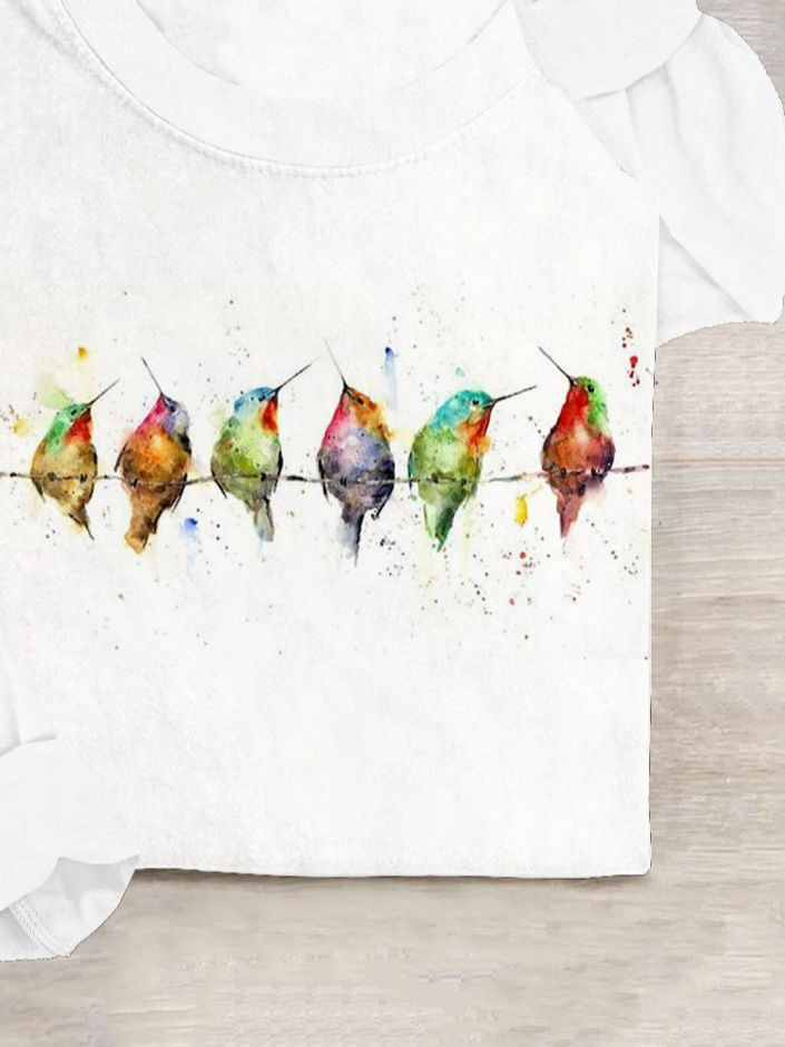 Lässig Lustig Vogel Kunst Print T-Shirt