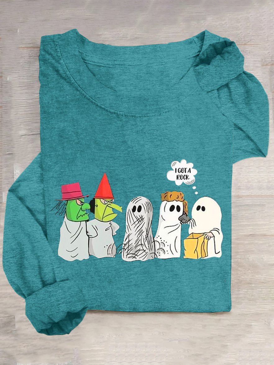 Lässig Weit Halloween Rundhals T-Shirt