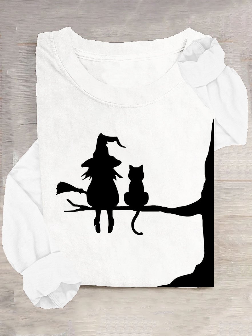 Halloween Lässig Weit Langarm T-Shirt