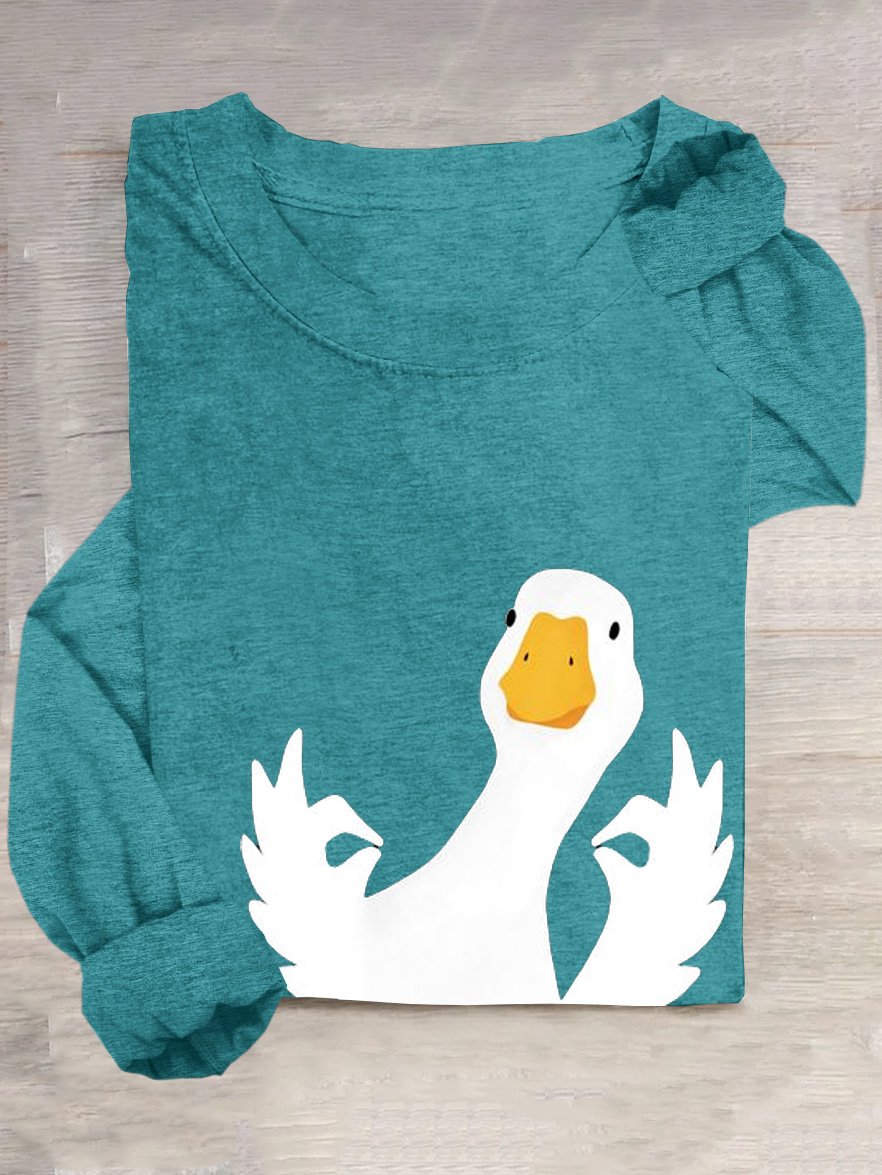 Lustig EnteLoose Rundhals Lässig T-Shirt