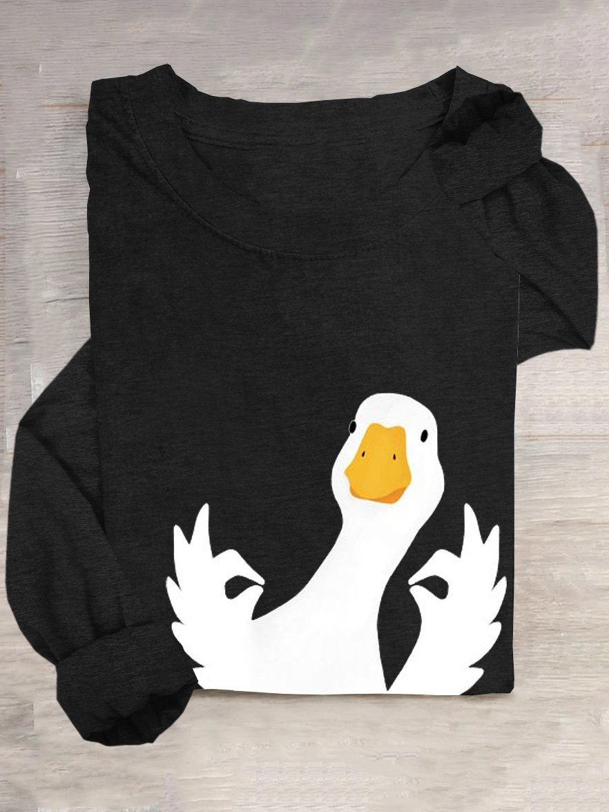 Lustig EnteLoose Rundhals Lässig T-Shirt